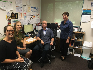 UOW Students Holly, Lara, GP Preceptor Nic Cooper and Practice Manager Carol Pachos – GP Super Clinic Grafton