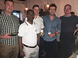 Pictured are medical students with preceptors from the Hospital and General Practice. (L-R) Medical student Jack Archer, GBH staff specialist Dr Kanewala Jayasekara , medical student Keiran Davis, medical student Felix Loschetter and GP Dr Nicholas Cooper.