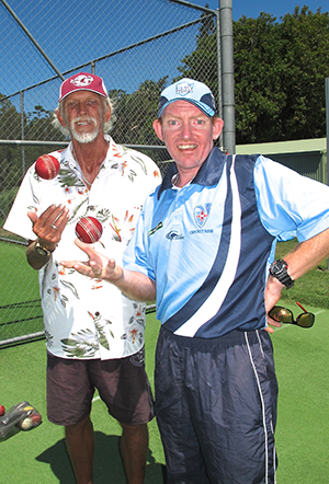 Chris Hendry with local sports coach Peter Stephenson who helped train Chris for his outstanding success in international athletics.